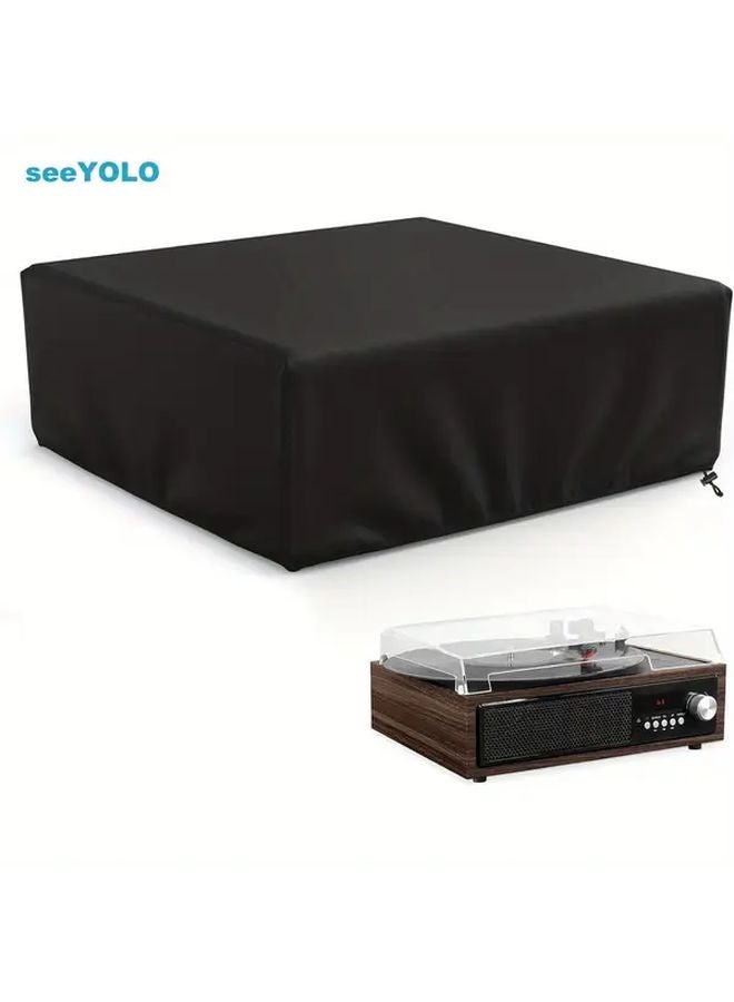 Universal Turntable Dust Cover Black 18x15x5 5in For Vinyl Record Player Storage - Image 3